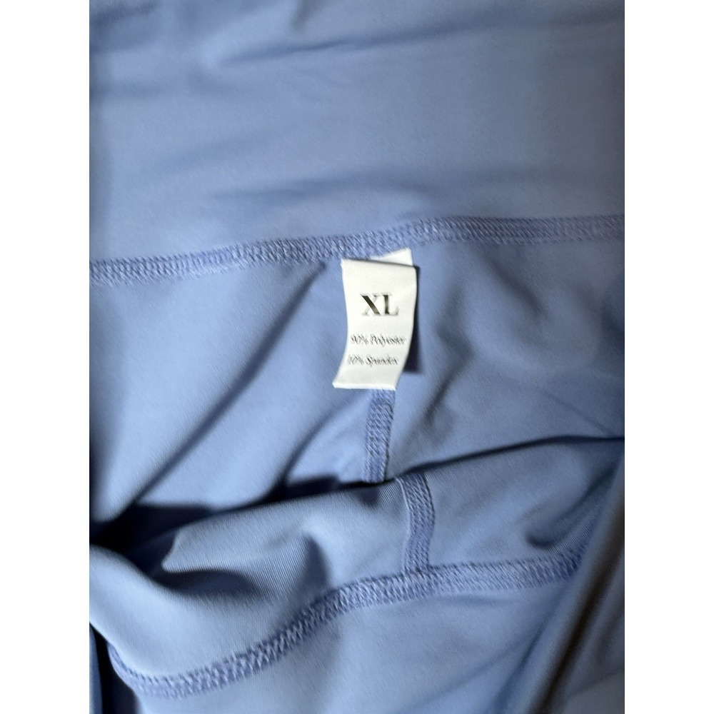 Workout Leggings Women Blue Tummy Control Athletic Leggings Pockets XL - Picture 4 of 5